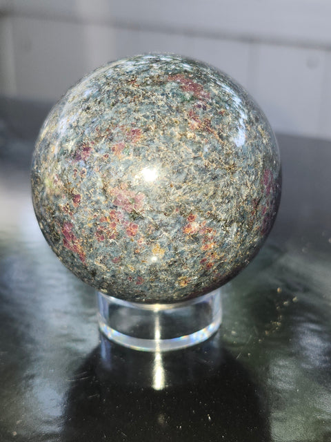 Ruby in kyanite sphere! 12 ounces, 57mm,2.24 inches
