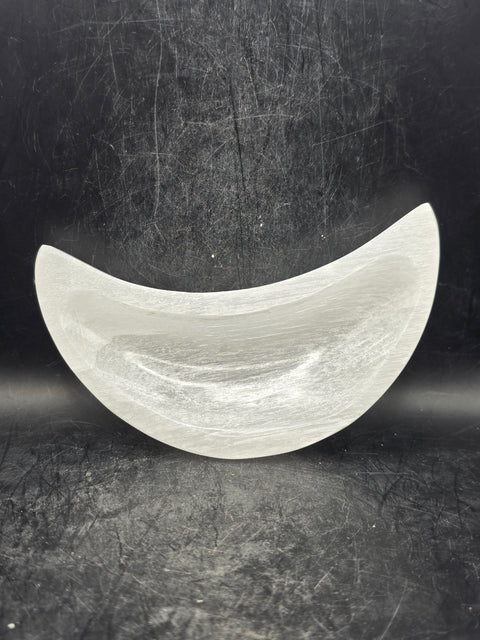 Selenite moon bowl! 9 ounces, 5.4 inches long by 2.1 inches