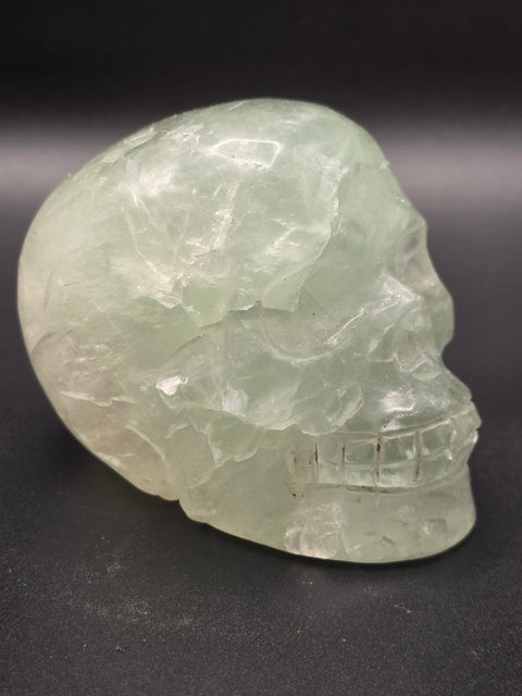 Green florite skull! 3.3 inches long, 2.6 inches tall, 1.3 pounds