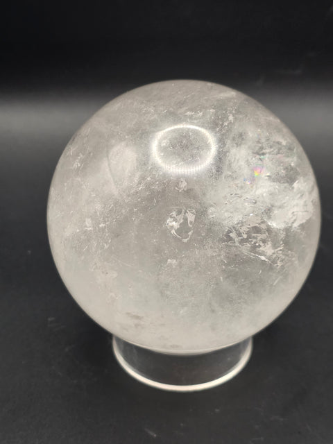 Large clear quartz sphere! 79.3mm, 3.1 inches, 1.8 pounds