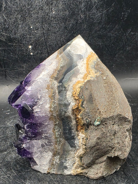 Amethyst Druzy polished top point! 12 ounces, 3 inches tall!