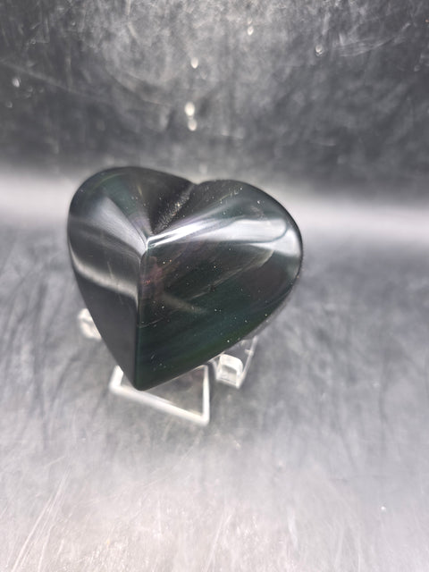 Rainbow obsidian heart! 4.8 ounces, 2.2 inches wide, 2.2" tall