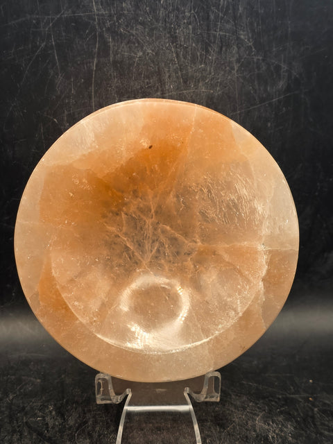 Peach selenite bowl! 3.9 inches wide, 12 ounces!