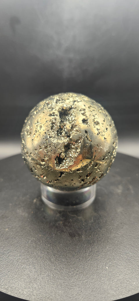 Pyrite sphere. 50.8mm, 2 inches, 9.5 ounces