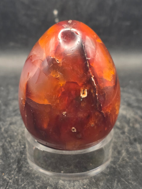 Carnelian agate egg! 7.5 ounces, 2.5 inches tall, 1.9 inches wide