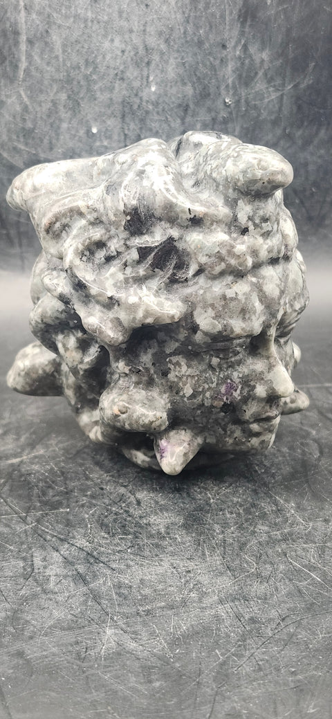 Flame stone "yooperlite" Medusa head! 15 ounces, 2.9 inches tall!
