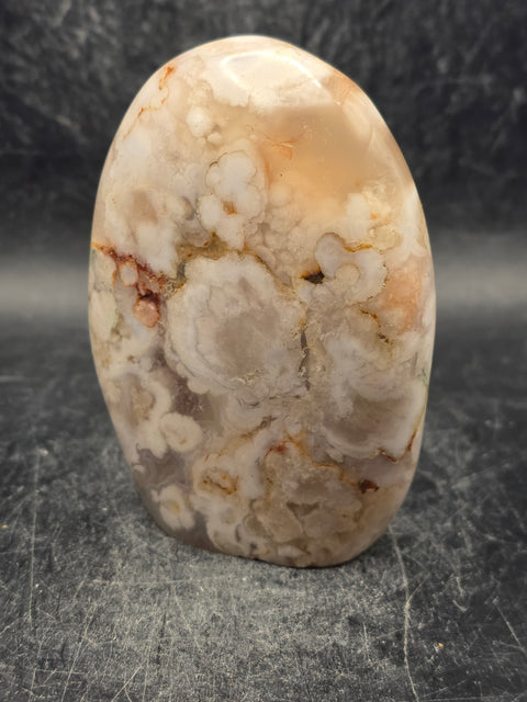 Flower agate free form! 7.8 ounces, 3.2 inches tall, 2.2" wide