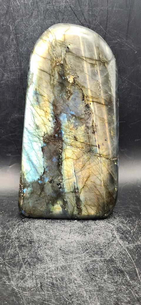 Labradorite free form! 1.9 pounds, 4.9 inches tall, 2.5 wide