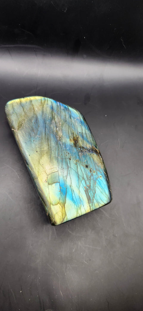 Labradorite free form! 4.25 inches by 2.5 inches, 1 pound