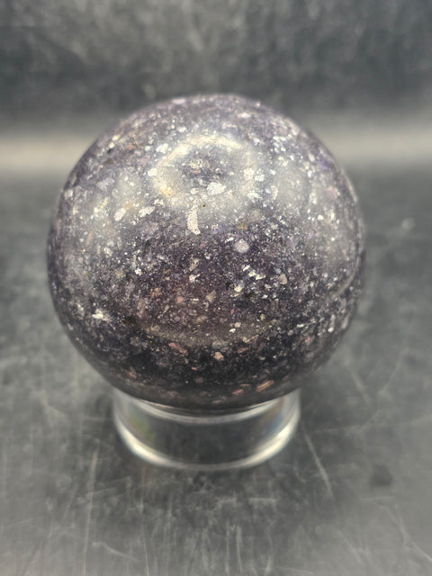 Lepidolite sphere! 68mm, 2.6 inches, 14.5 ounces