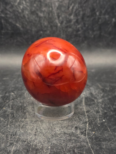 Carnelian agate egg! 6.9 ounces, 2.3 inches tall, 1.9" wide