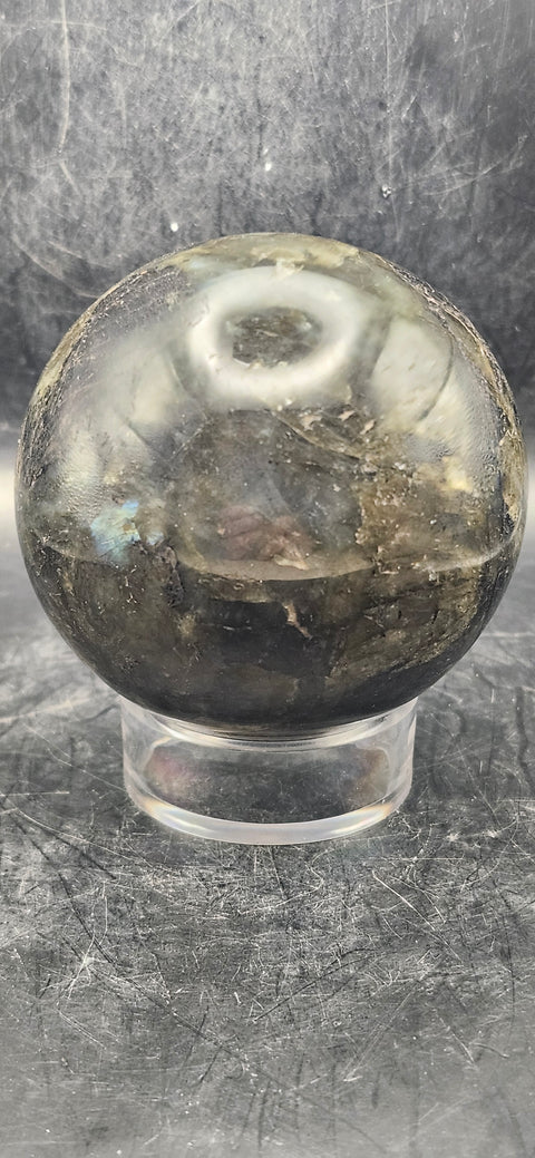 Labradorite sphere! 72.5mm, 2.8 inches, 1.3 pounds