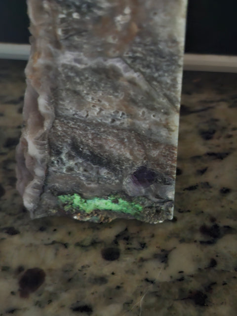 Druzy opalized fluorite free form tower! 5.7 inch by 2.4 inch, 15 ounces