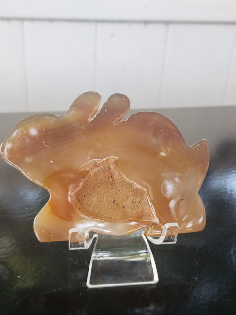 Druzy agate rabbit! 4.5 by 3.1 inch, 8 ounces