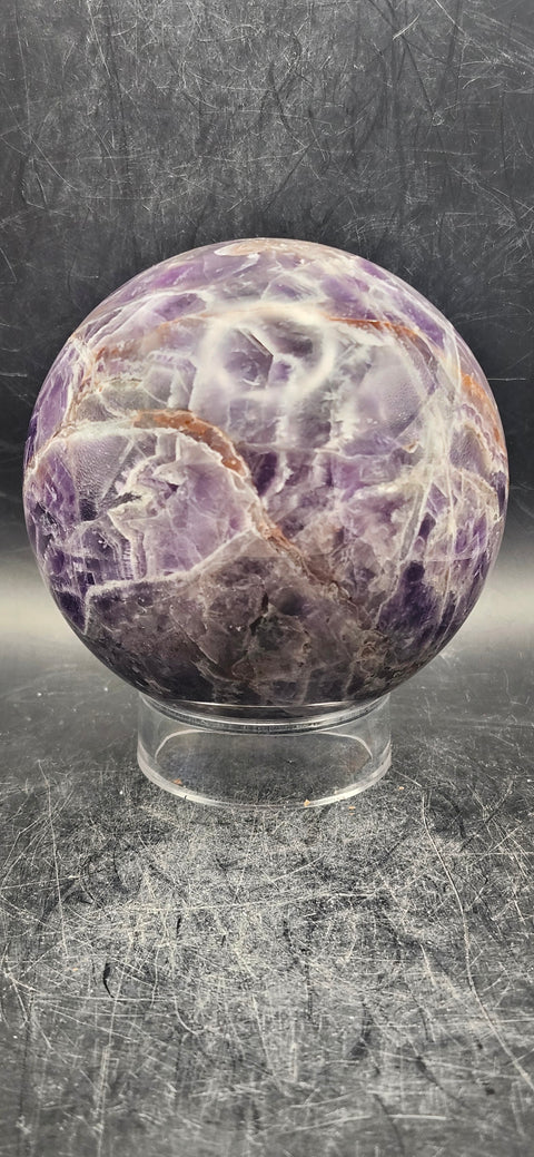Dream amethyst sphere! 80.3mm, 3.1 inches, 1.9 pounds!