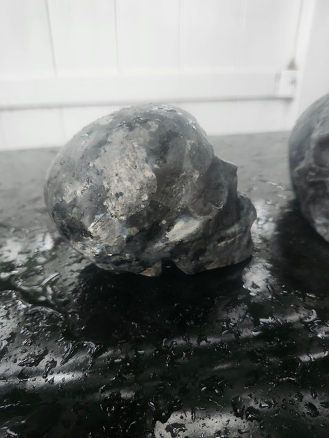 Larvikite skull! 1.3 pounds, 3.7 inches long, 2.7 tall, 2.2 wide