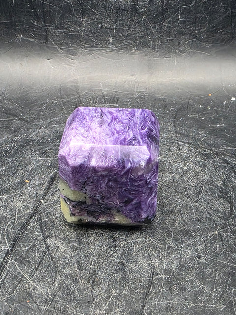 Super rare charoite cube! 2.2 ounces, 1.1 inch by 1.1 inch
