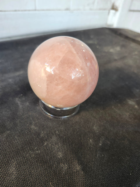 12 ounce, 63.4mm, 2.5 inch rose quartz sphere