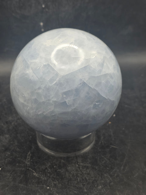 Blue calcite sphere! 76mm, 3 inches, 1.6 pounds!