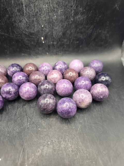 Mini 22mm, .8 inch lepidolite sphere!