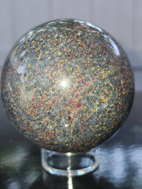 Ruby in kyanite sphere! 1.4 pounds, 66.8mm, 2.63 inches uv reactive
