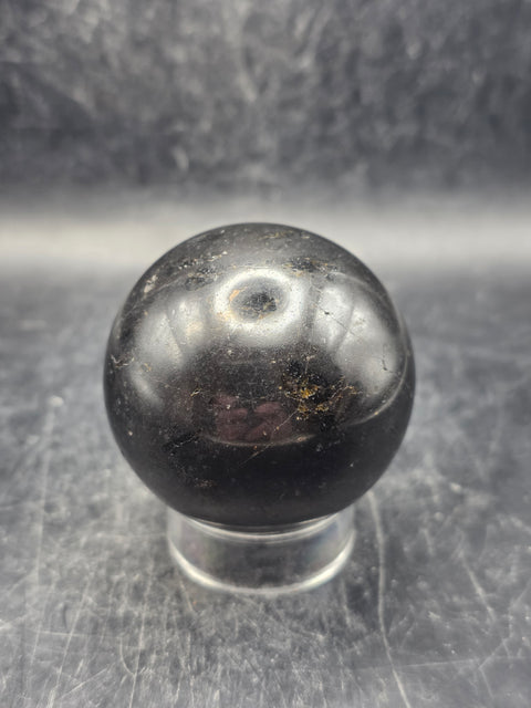 Black tourmaline sphere! 5.6 ounces, 46.9mm, 1.8 inches