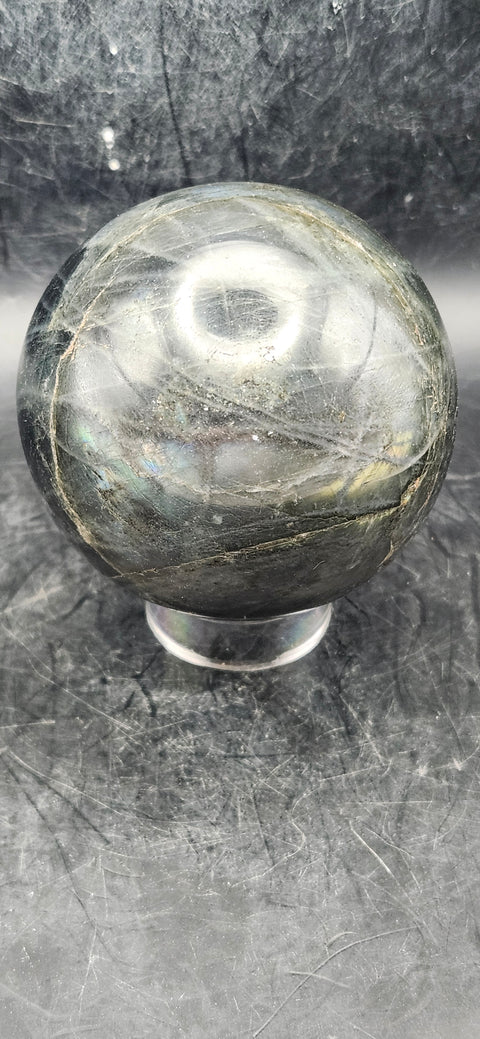 Labradorite sphere! 67mm, 2.6 inches! 15 ounces