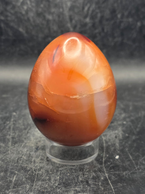 Carnelian agate egg! 7.2 ounces, 2.5 inches tall, 1.9" wide