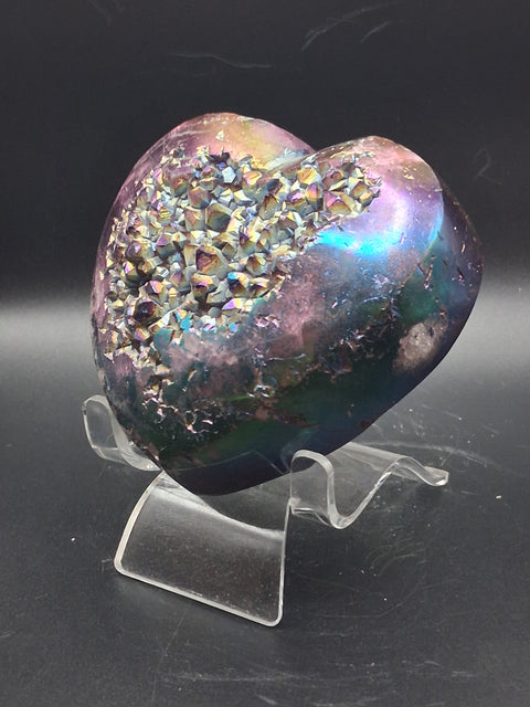 Aura quartz heart! 14 ounces, 3.5 inches by 3.5 inches