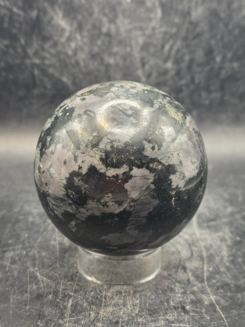 Indigo gabbro sphere! 62.8mm, 2.4 inches, 13 ounces