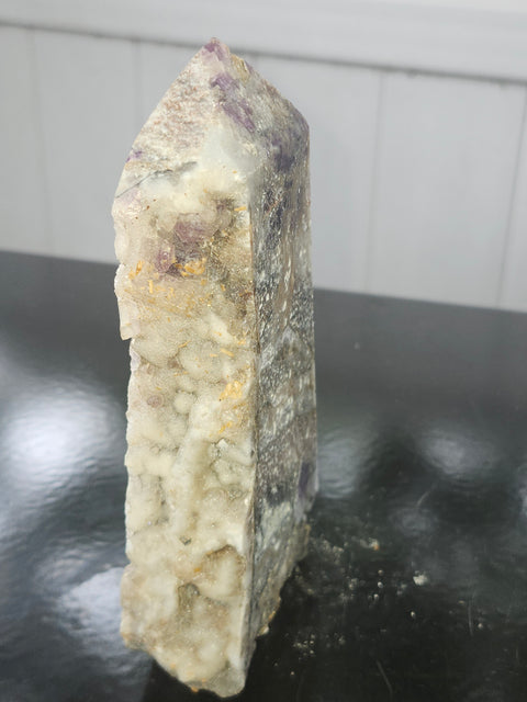 Druzy opalized fluorite free form tower! 5.7 inch by 2.4 inch, 15 ounces