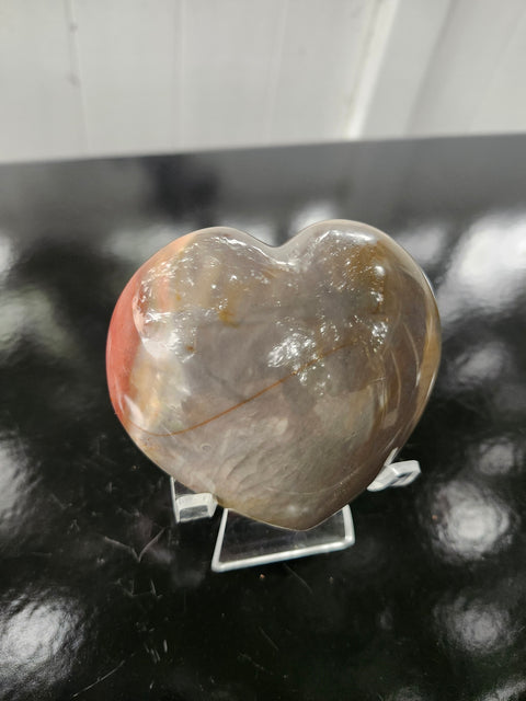 Polychrome jasper heart! 10.3 ounces, 3.5 inches wide