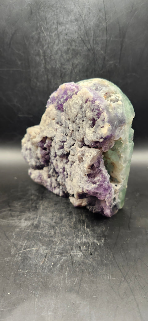 Druzy florite heart! 1.10 pounds! 5 inches wide, 5 inches tall