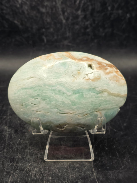 Caribbean calcite palm stone! 4.7 ounces 2.8 inches long, 2" wide