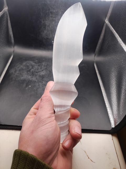 8 inch selenite knife! 7 ounces!