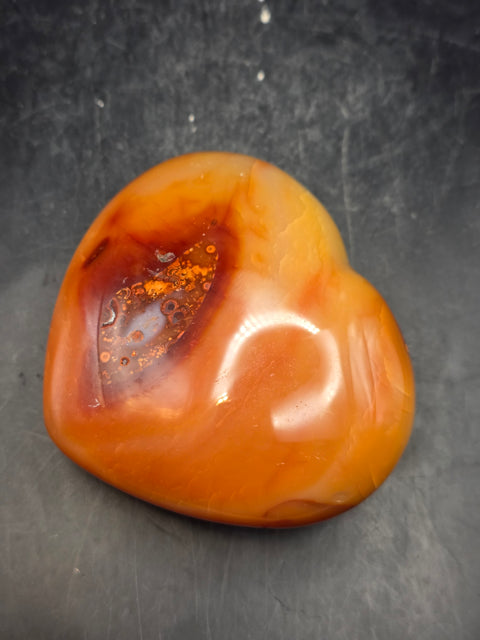 Carnelian agate heart! 3.3 inches wide, 3 inches tall