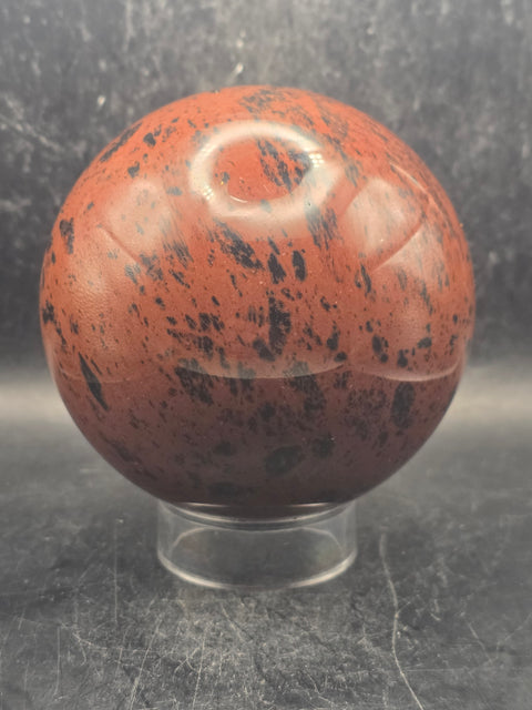 Large red obsidian sphere! 91.8mm, 3.6 inches, 2.2 pounds