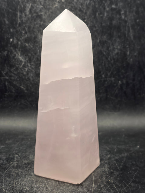 Pink mangano calcite tower! 4.8 inches tall, 11.5 ounces