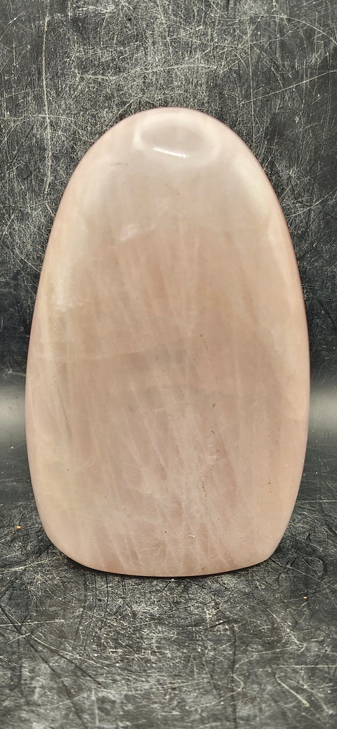 Rose quartz free-form! 15.9 ounces, 4.2 inches tall!