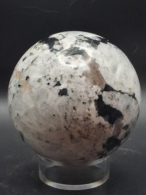 Rainbow moonstone sphere! 1.8 pounds, 78.8mm, 3.1 inches