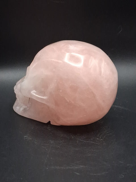 Large rose quartz skull! 1.5 pounds, 3.7 inches long, 2.7" tall