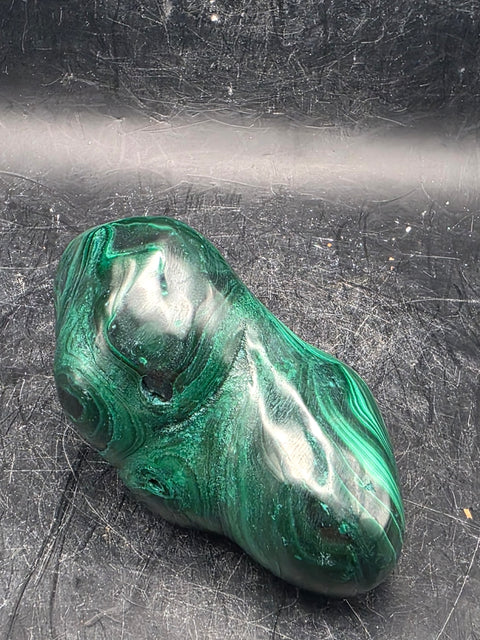 Malachite polished free form! 10 ounces, 3.2 inches long, 1.8" wide!