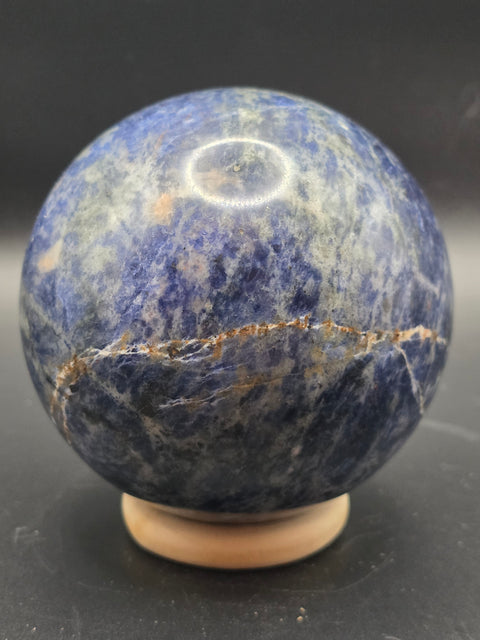 Sodalite sphere! Uv reactive, 78.9mm, 3.1 inches, 1.7 pounds