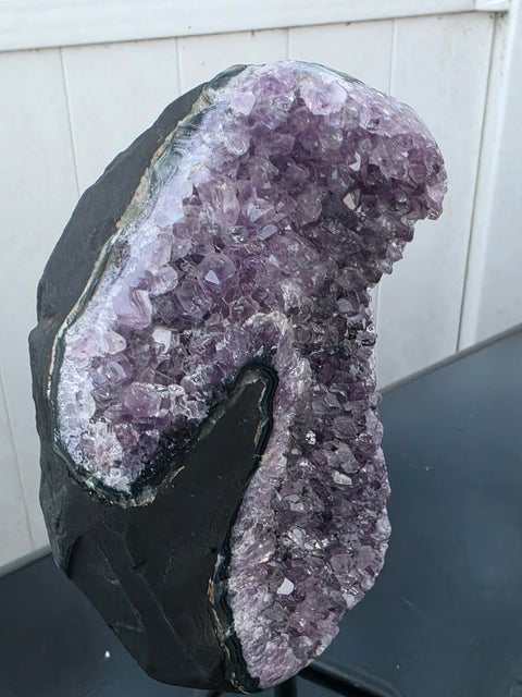 XXL grade AA amethyst on metal stand 4.15 pounds 11 inches tall with stand