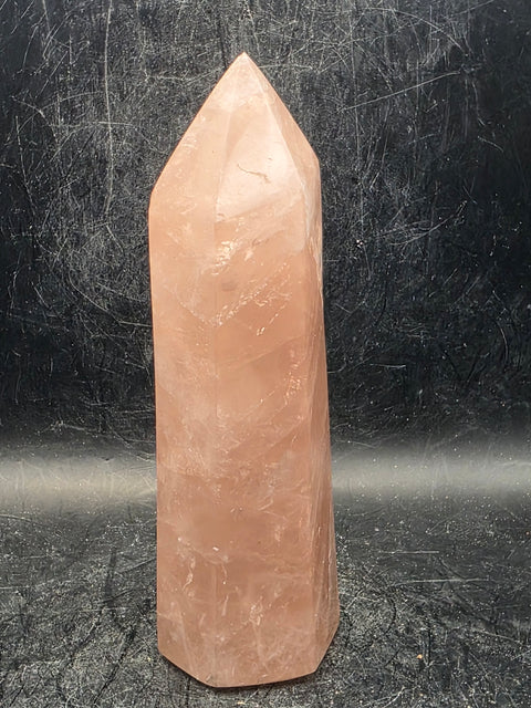 Large rose quartz tower! 4.8 inches tall, 9.8 ounces!