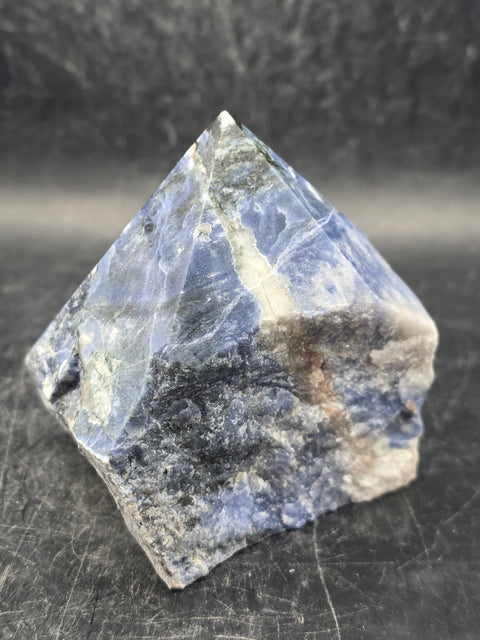 Sodalite polished top point! 9 ounces, 2.7 inches tall, 2.4" wide