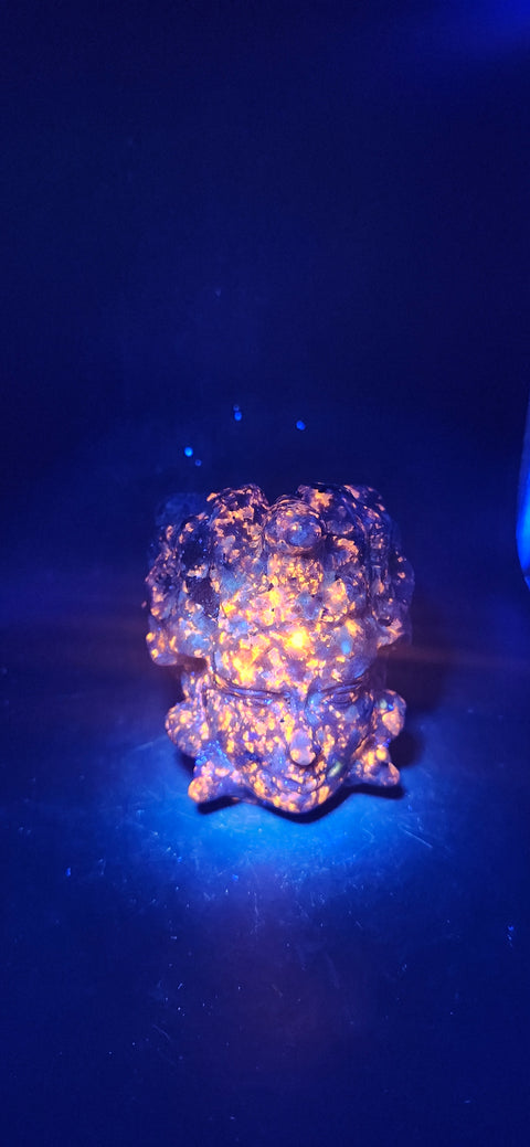 Flame stone "yooperlite" Medusa head! 15 ounces, 2.9 inches tall!