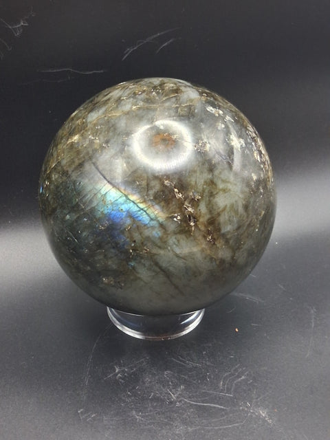 Jumbo labradorite sphere! 96mm, 3.7 inches  2.14 pounds