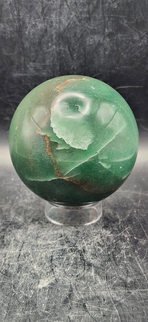 Green aventurine sphere! 67.7mm, 2.6 inches, 15.2 ounces