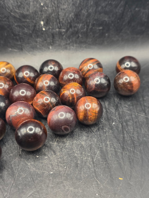 Mini 22mm, .8 inch red tiger eye sphere!